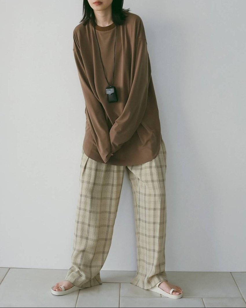 【anuke 26 SPRING / SUMMER】Check Daubletuck Pants - Champdelarose