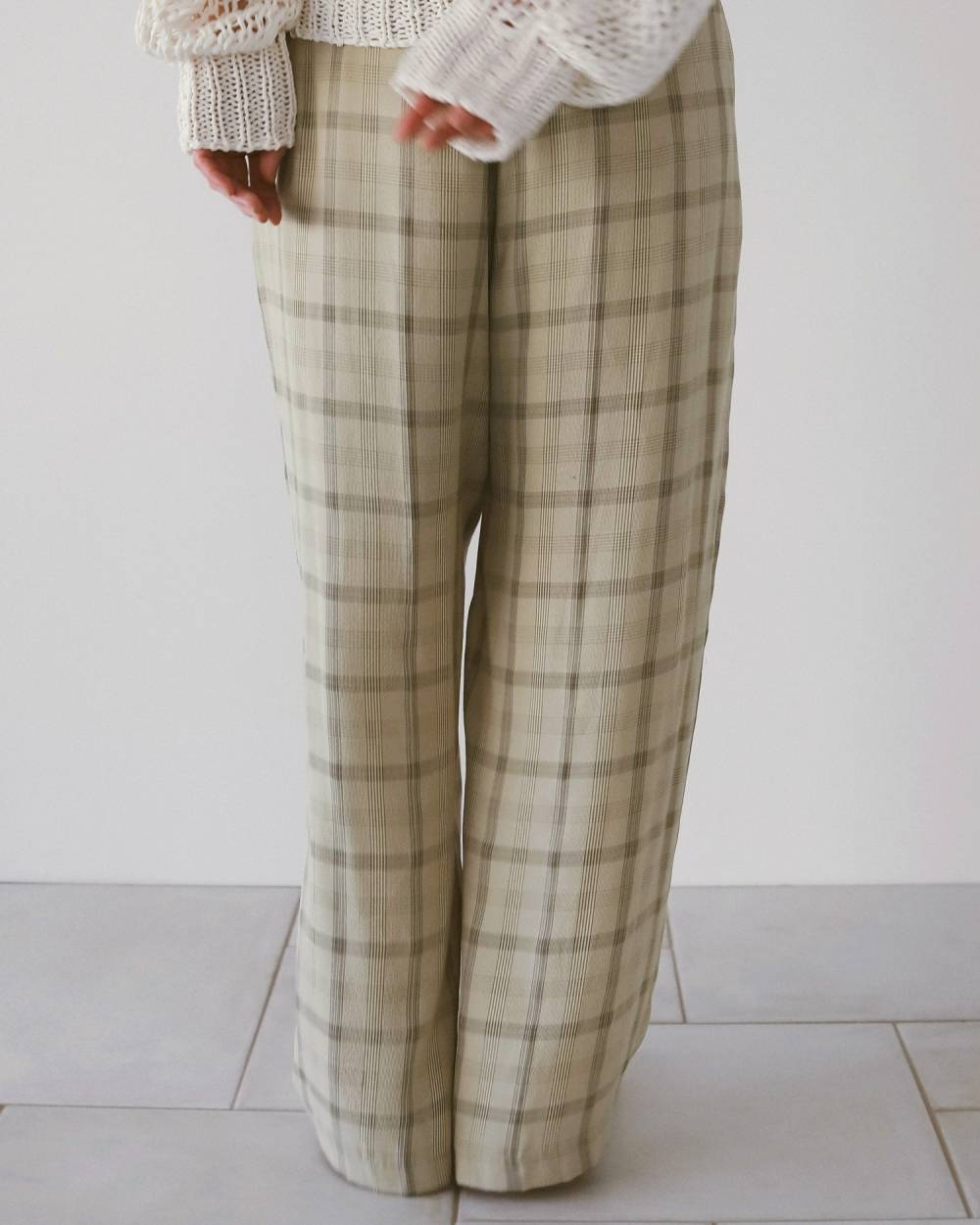 【anuke 26 SPRING / SUMMER】Check Daubletuck Pants - Champdelarose