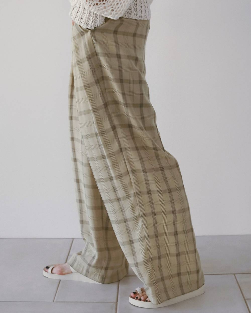 【anuke 26 SPRING / SUMMER】Check Daubletuck Pants - Champdelarose