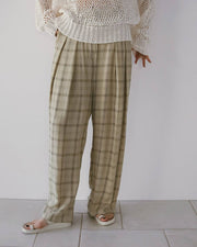 【anuke 26 SPRING / SUMMER】Check Daubletuck Pants - Champdelarose