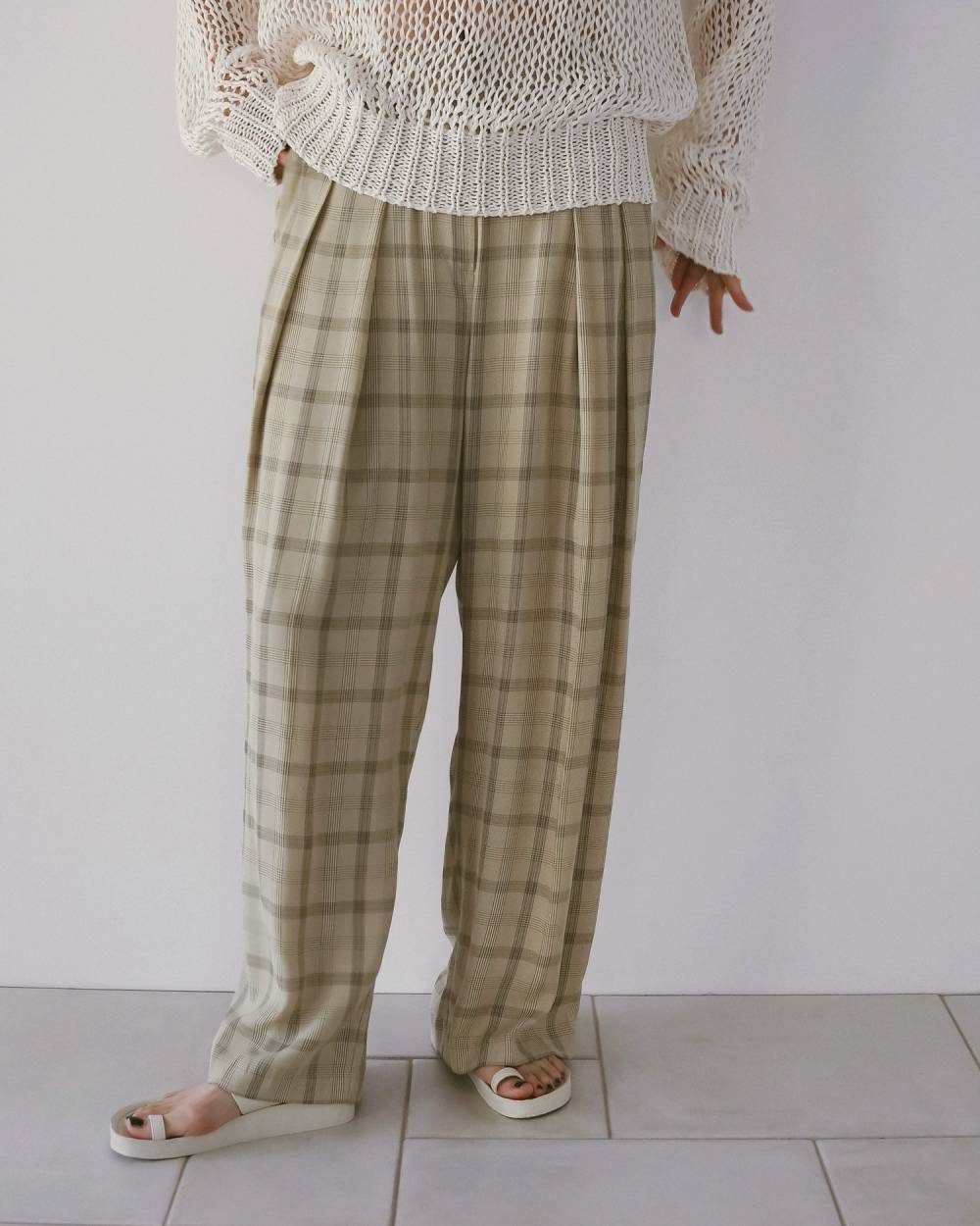 【anuke 26 SPRING / SUMMER】Check Daubletuck Pants - Champdelarose
