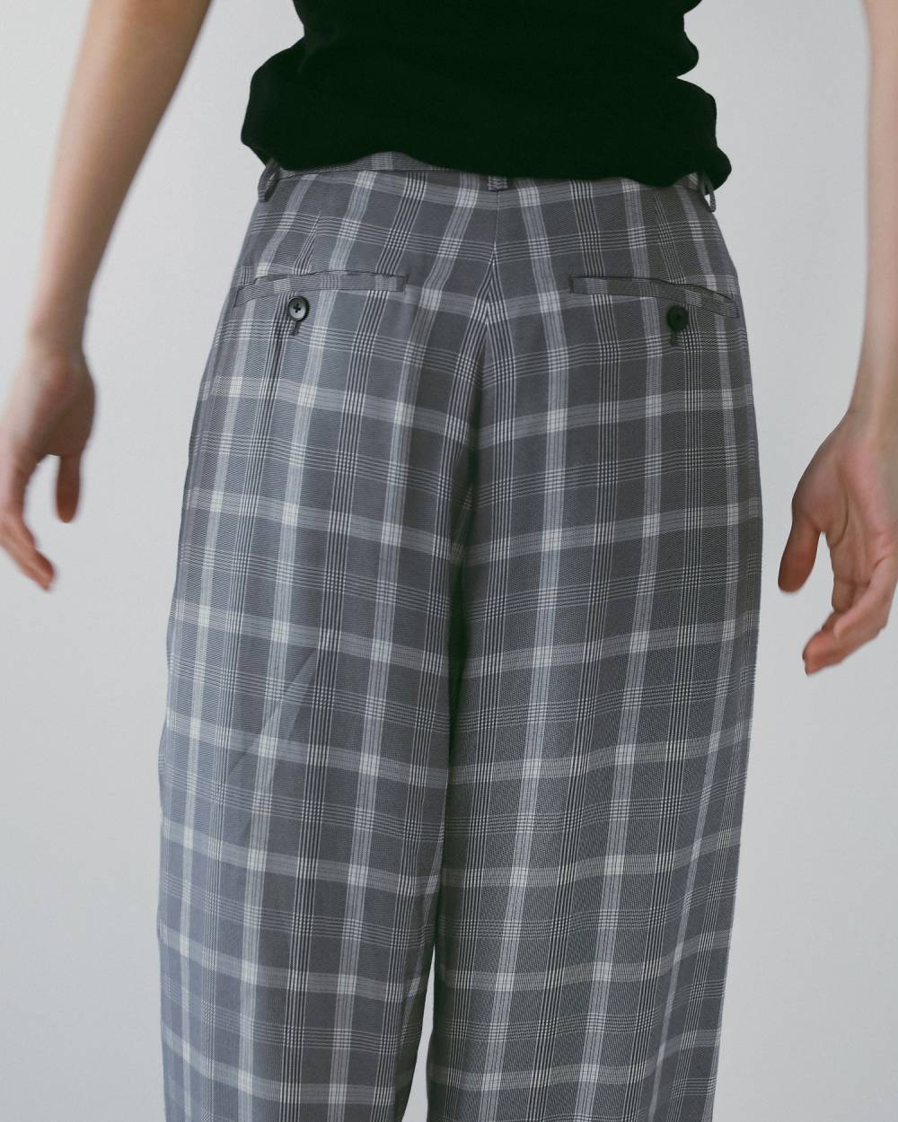 【anuke 26 SPRING / SUMMER】Check Daubletuck Pants - Champdelarose