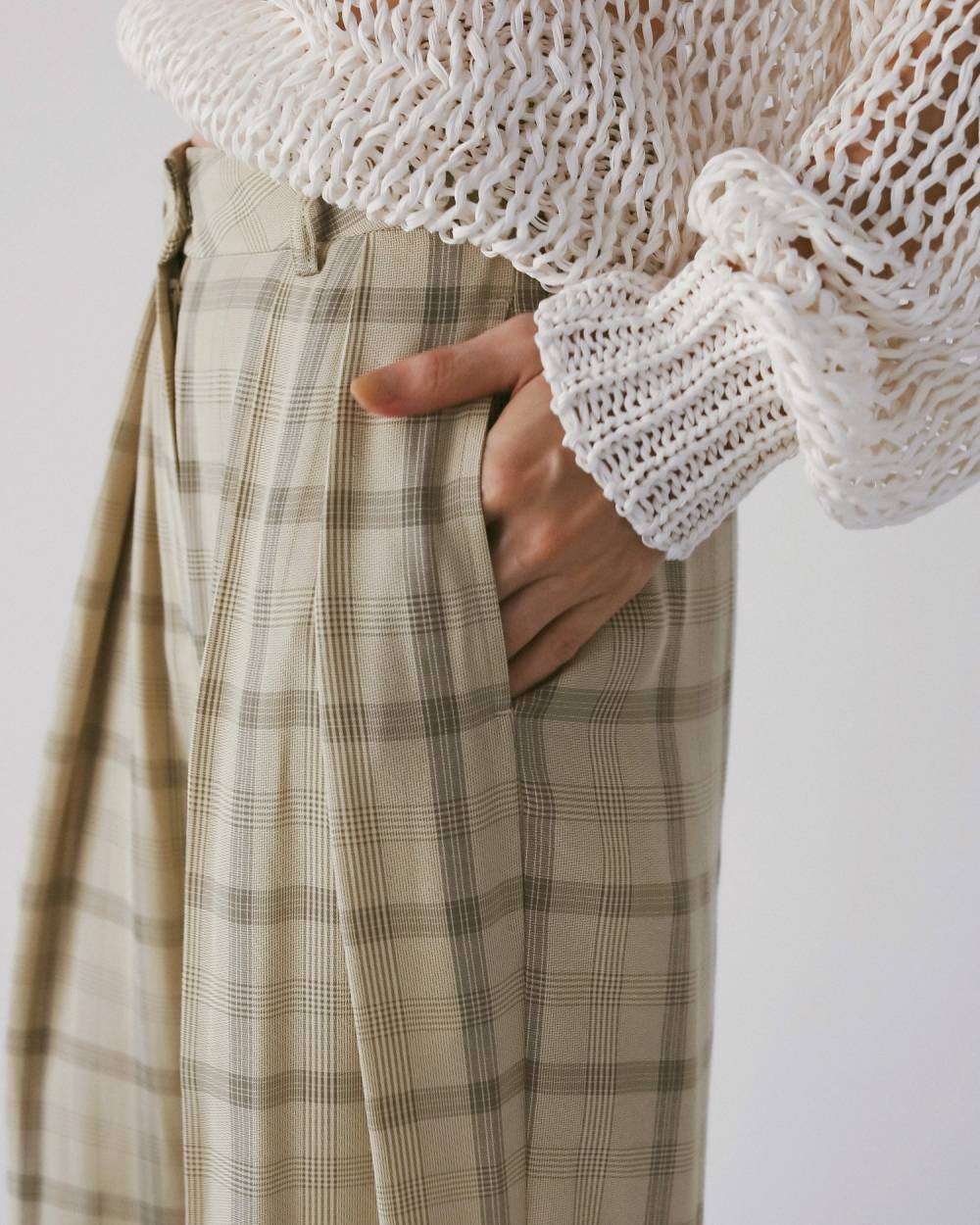 【anuke 26 SPRING / SUMMER】Check Daubletuck Pants - Champdelarose