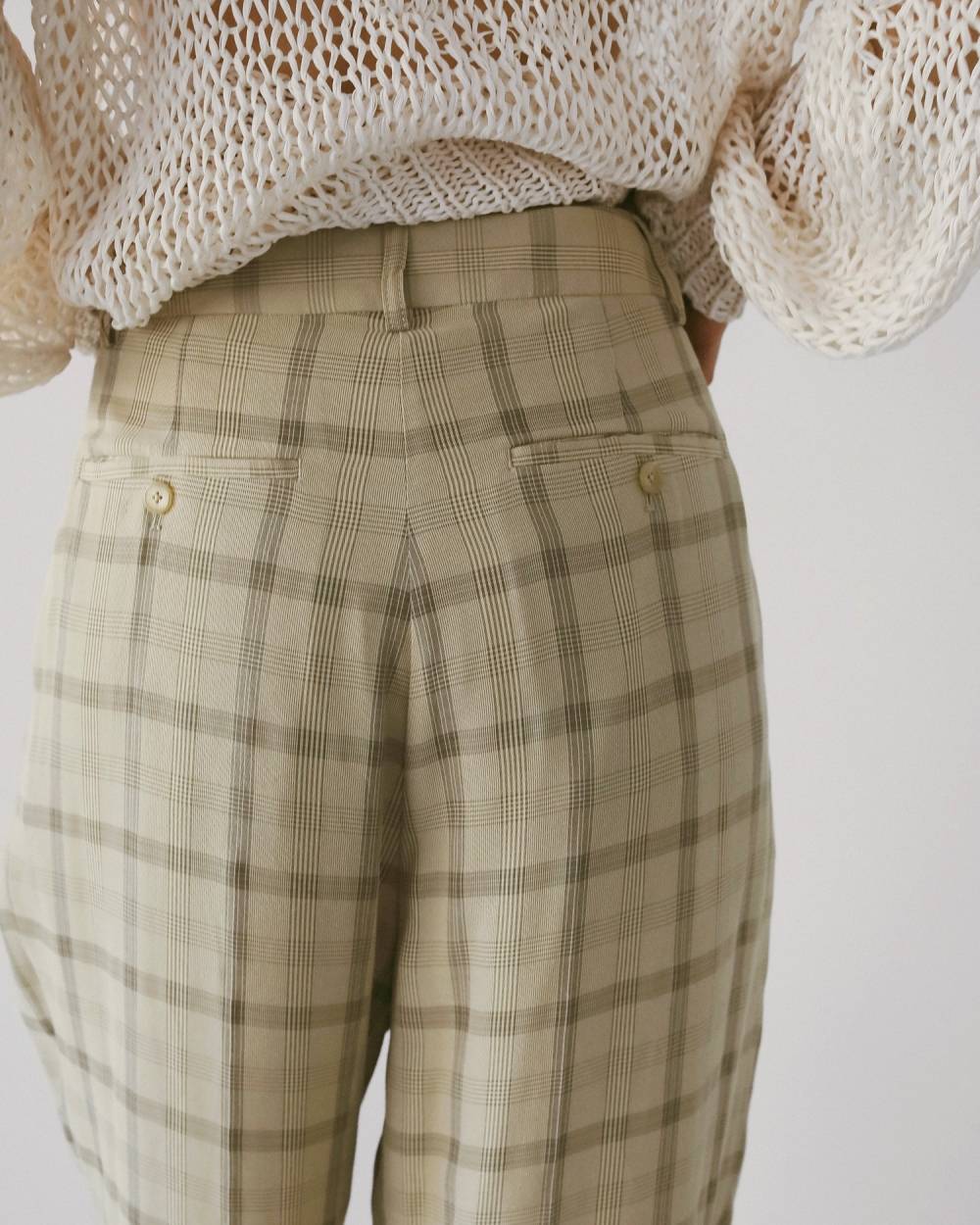 【anuke 26 SPRING / SUMMER】Check Daubletuck Pants - Champdelarose