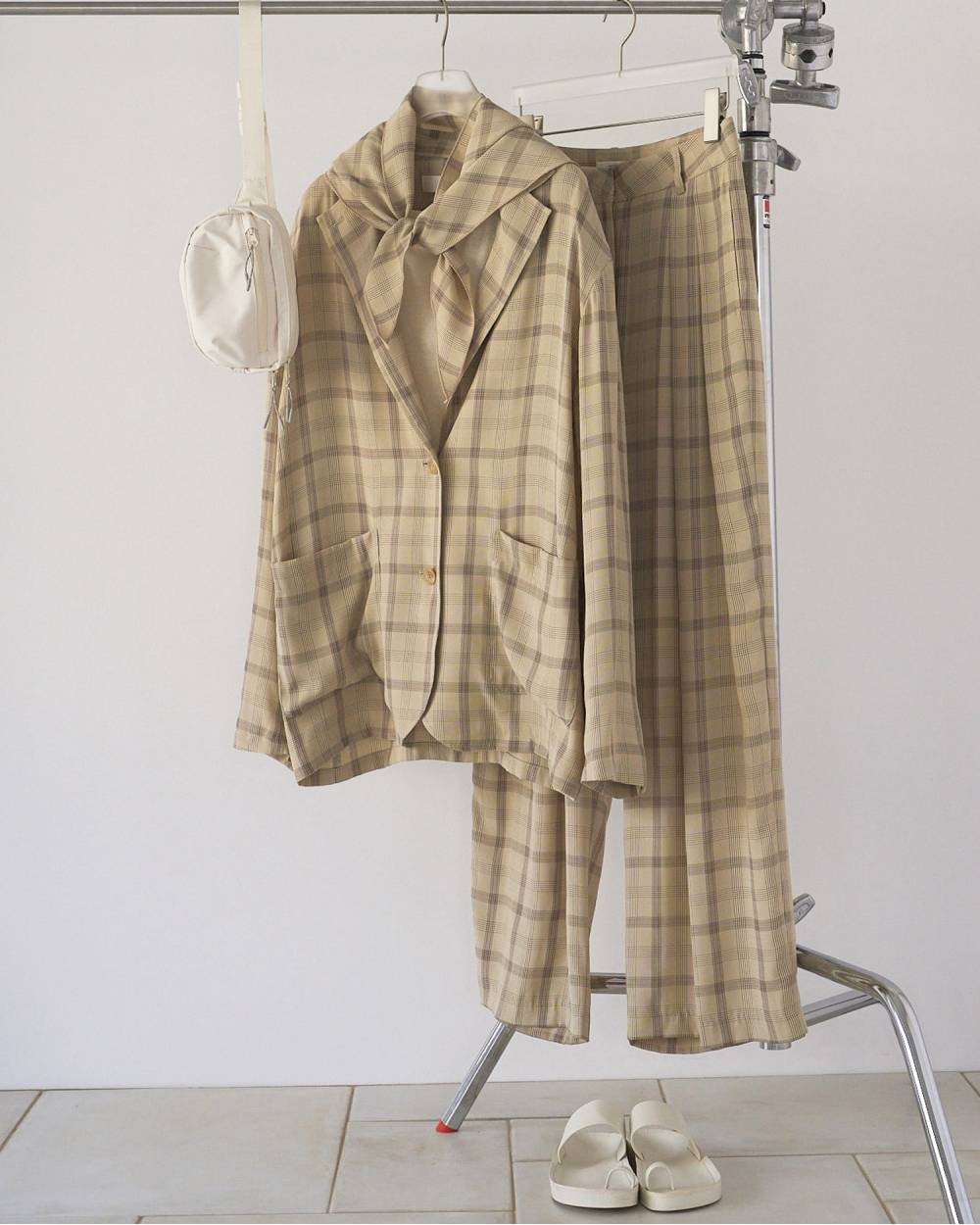 【anuke 26 SPRING / SUMMER】Check Daubletuck Pants - Champdelarose