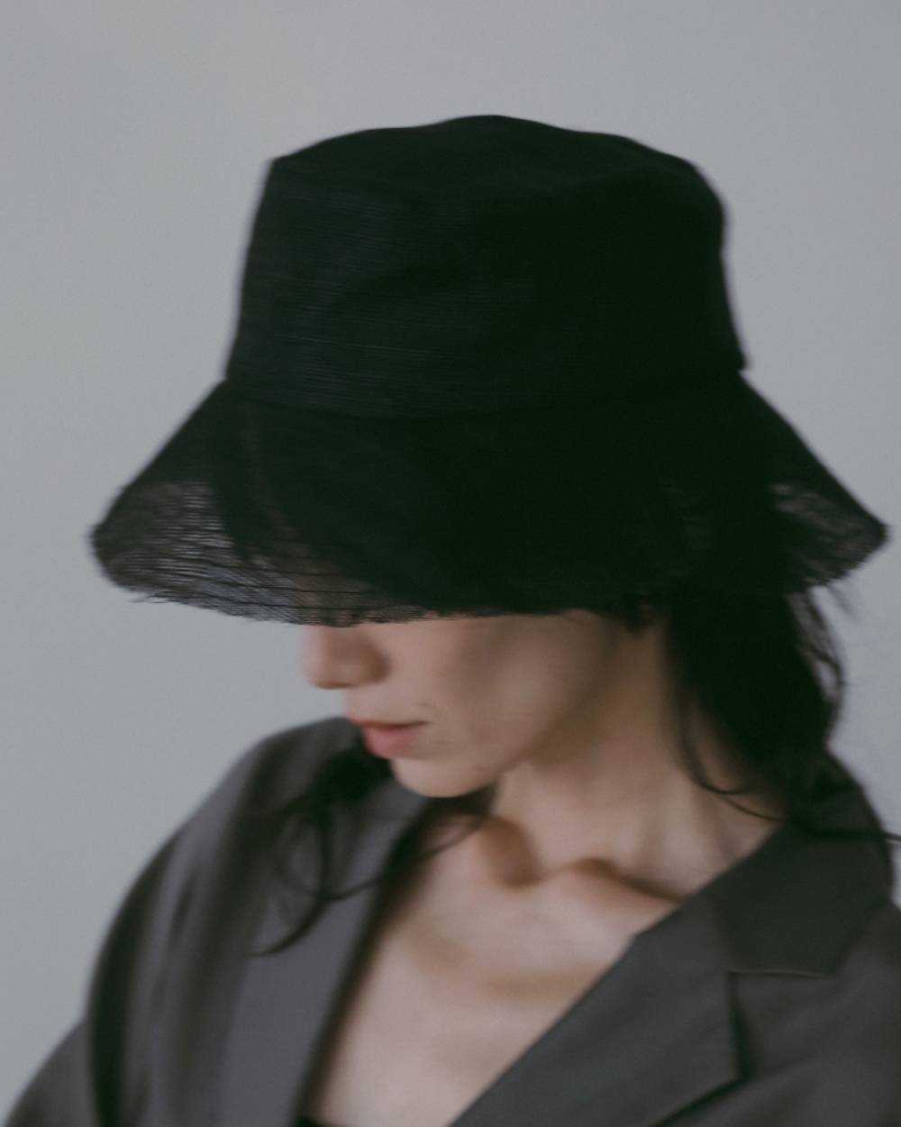 【anuke 26 SPRING / SUMMER】Cutoff Sheer Hat - Champdelarose