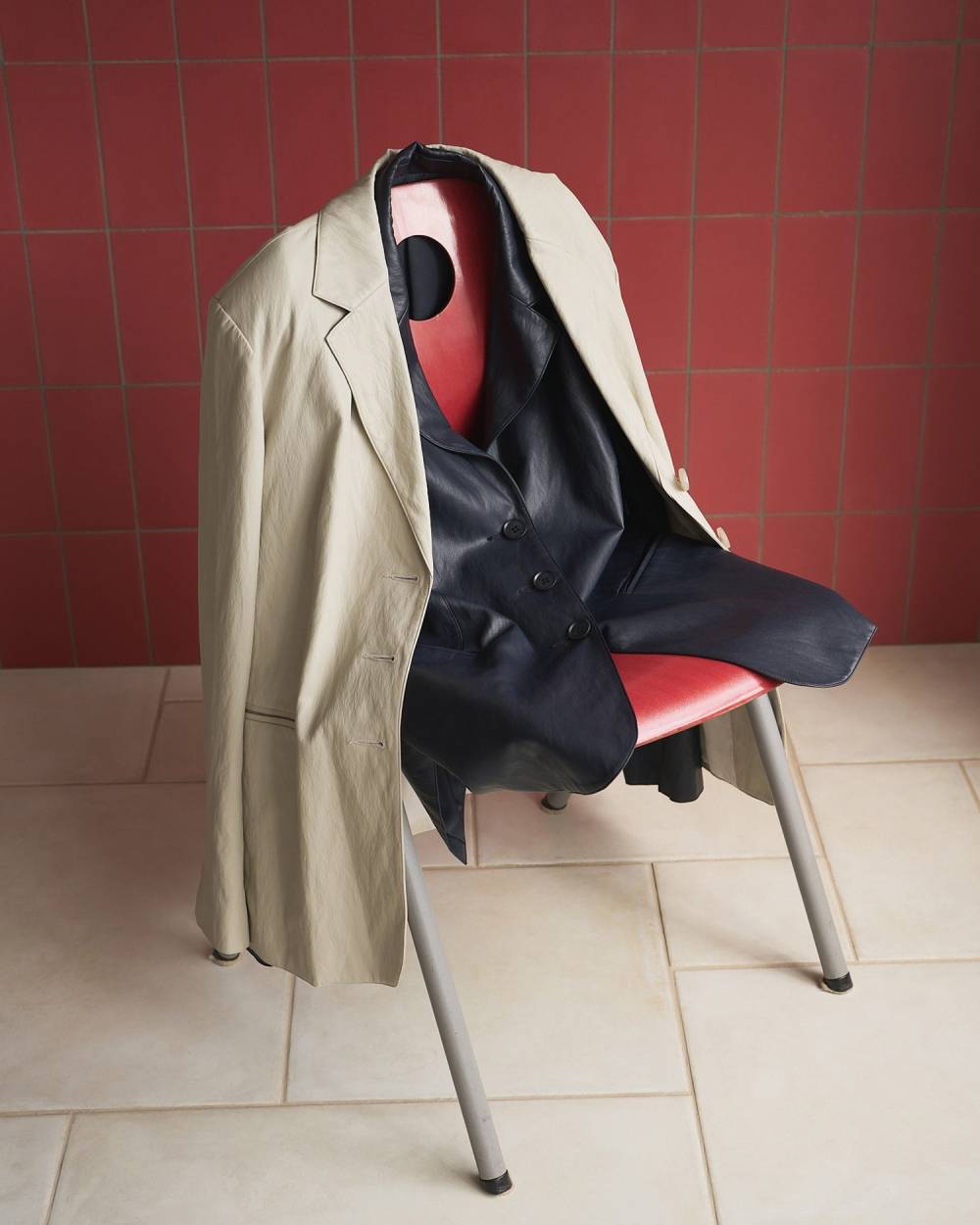 anuke 26 SPRING / SUMMER】Ecoleather Tailored Jacket - Champdelarose