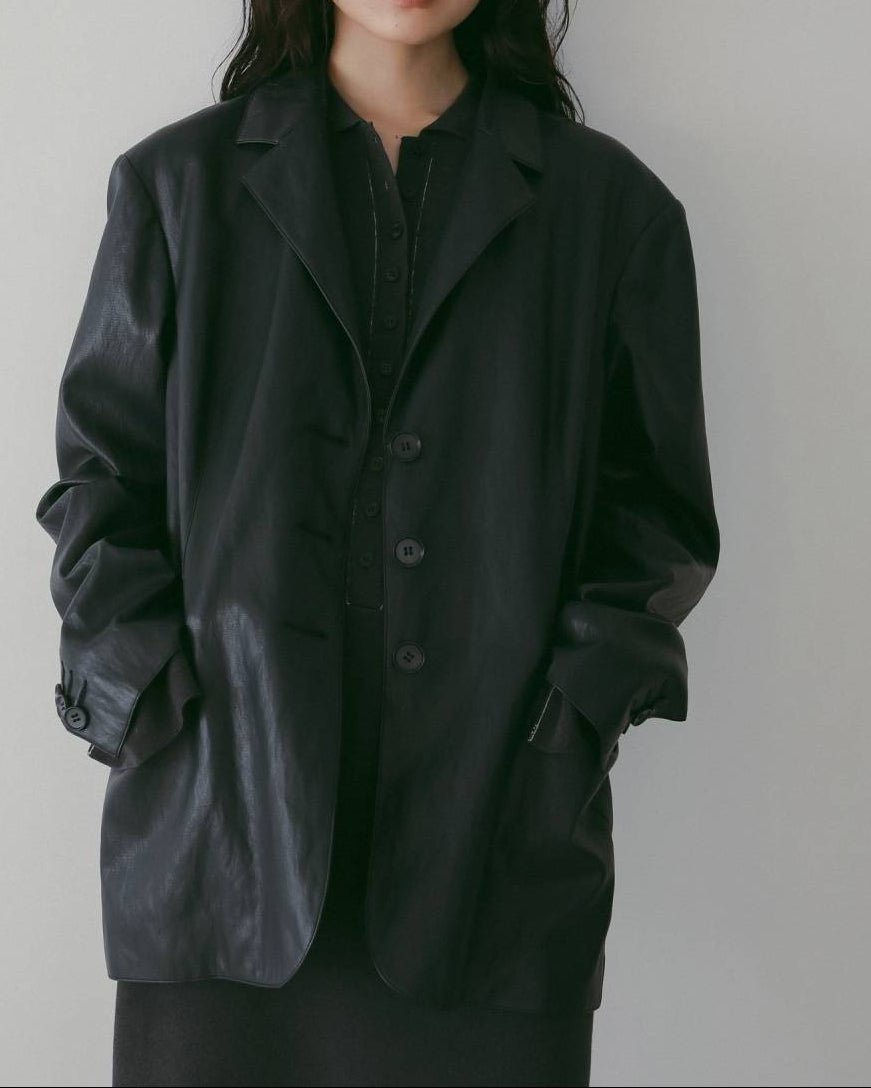 【anuke 26 SPRING / SUMMER】Ecoleather Tailored Jacket - Champdelarose