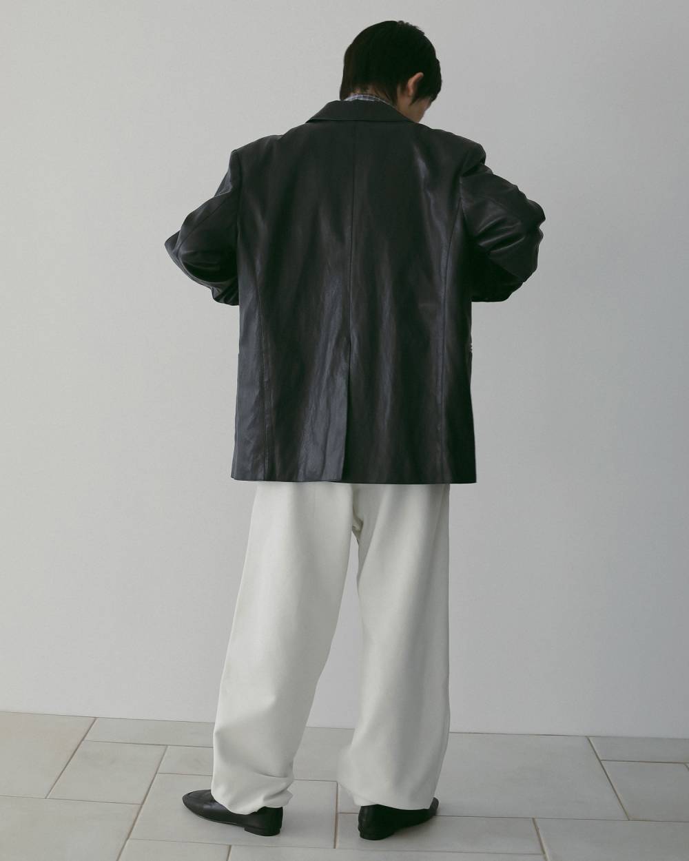 【anuke 26 SPRING / SUMMER】Ecoleather Tailored Jacket - Champdelarose