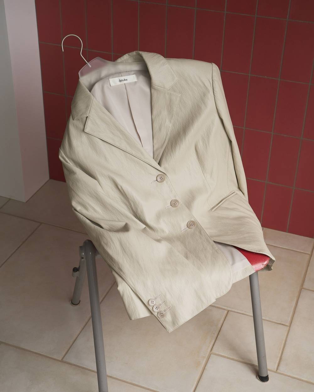 【anuke 26 SPRING / SUMMER】Ecoleather Tailored Jacket - Champdelarose