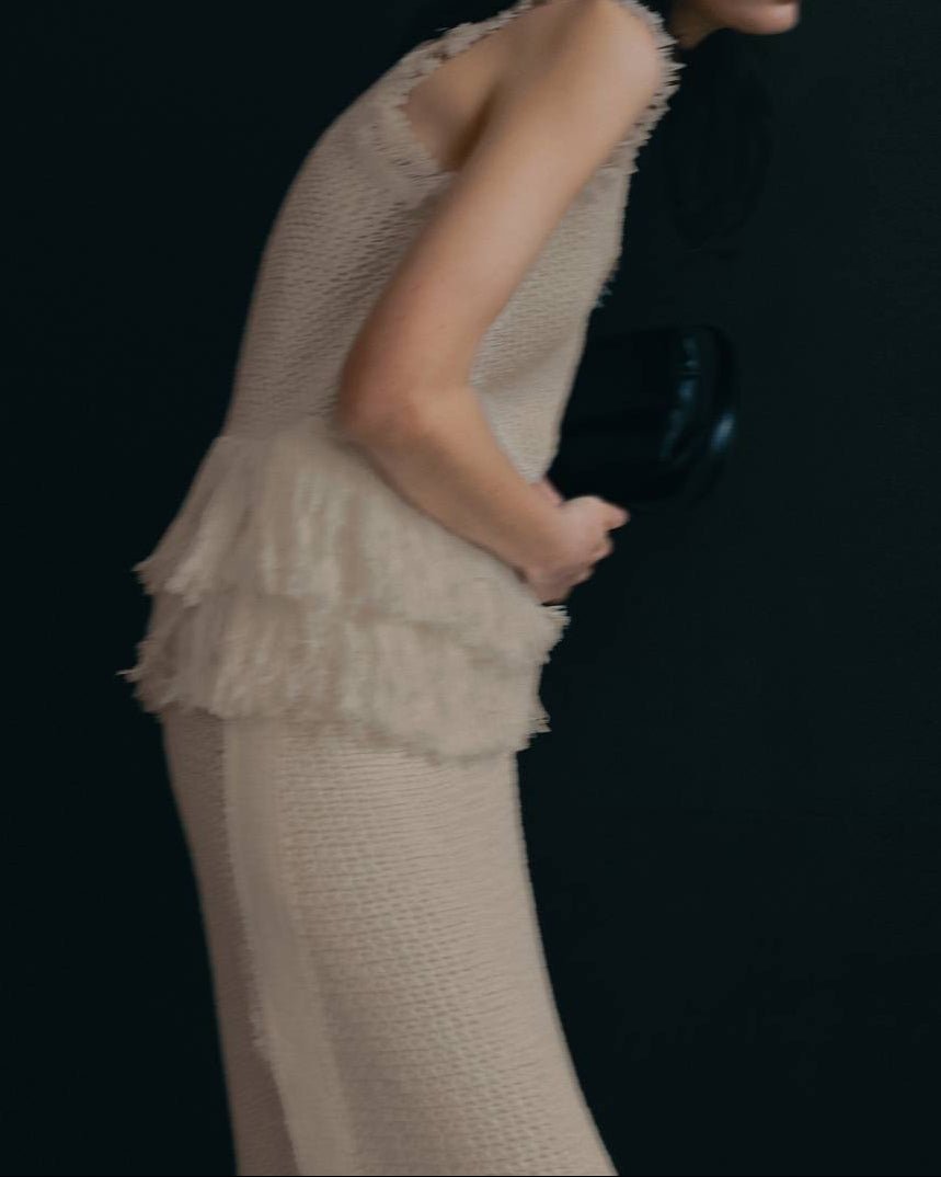 【anuke 26 SPRING / SUMMER】Fringe Knit Tanktop - Champdelarose