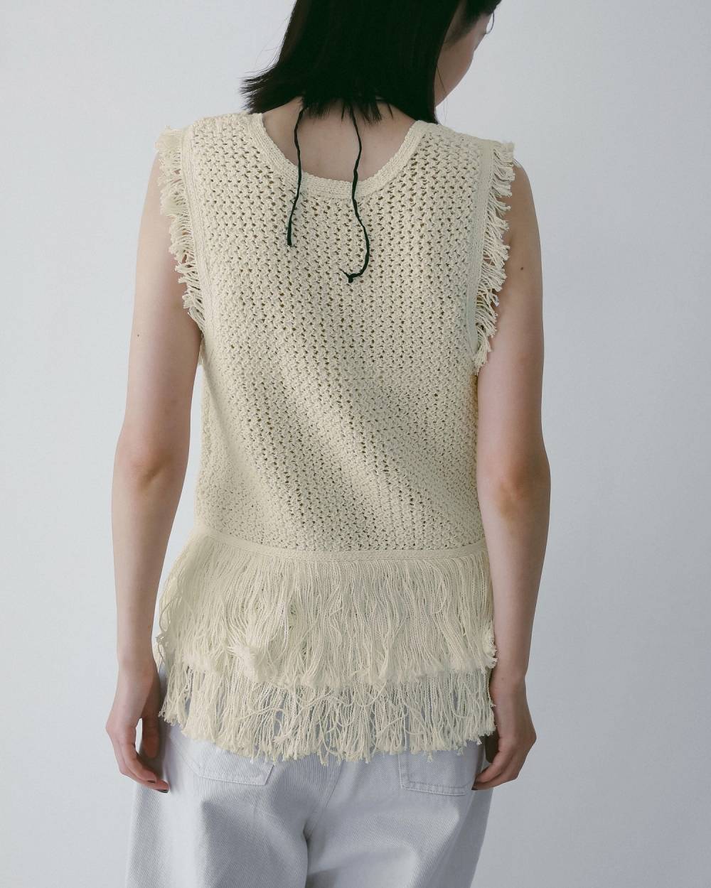 【anuke 26 SPRING / SUMMER】Fringe Knit Tanktop - Champdelarose