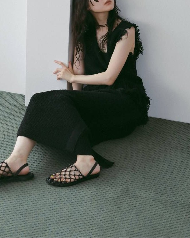 【anuke 26 SPRING / SUMMER】Fringe Knit Tanktop - Champdelarose