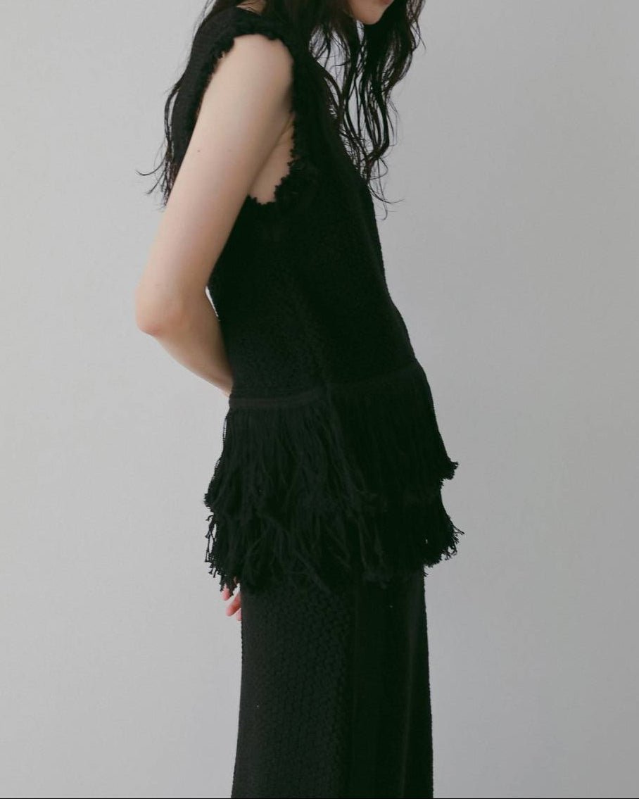 【anuke 26 SPRING / SUMMER】Fringe Knit Tanktop - Champdelarose