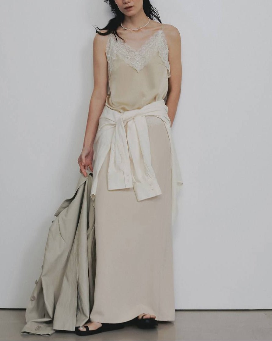 【anuke 26 SPRING / SUMMER】Georgette Pencil Skirt - Champdelarose