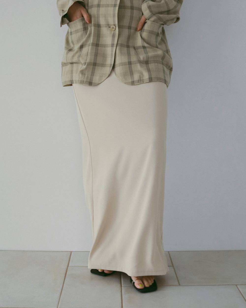 【anuke 26 SPRING / SUMMER】Georgette Pencil Skirt - Champdelarose
