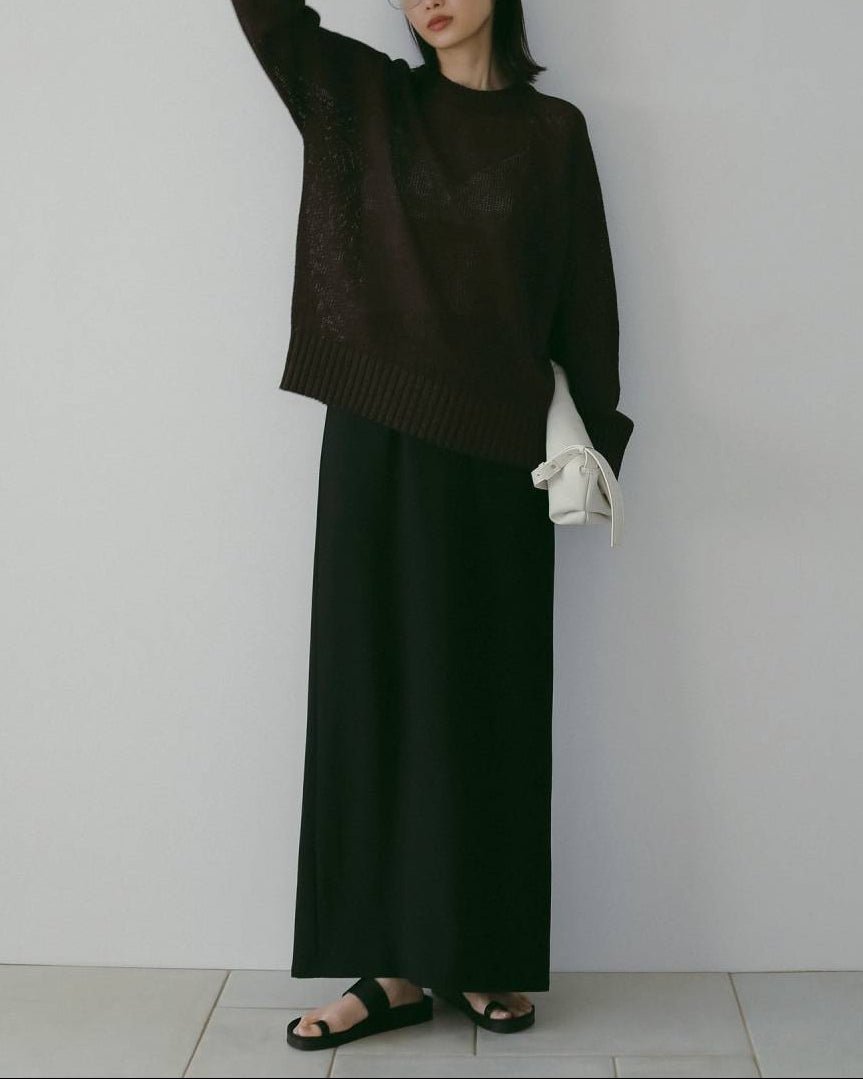 【anuke 26 SPRING / SUMMER】Georgette Pencil Skirt - Champdelarose