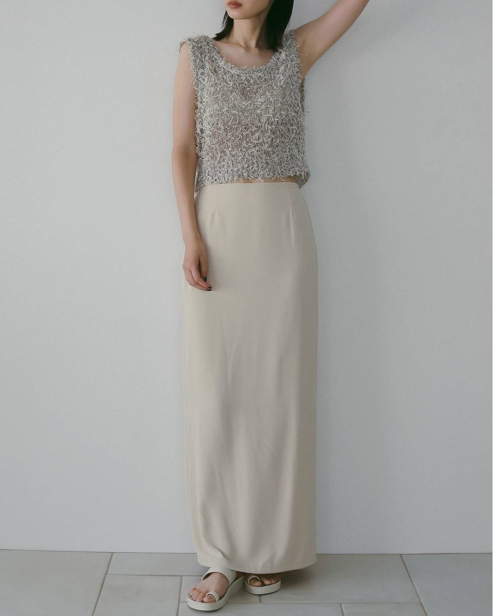 【anuke 26 SPRING / SUMMER】Georgette Pencil Skirt - Champdelarose