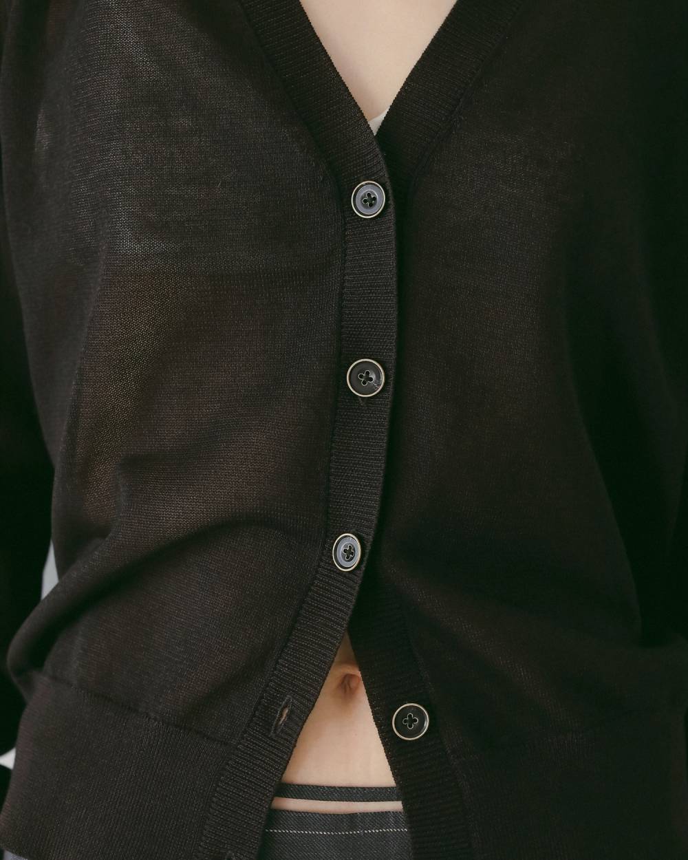 【anuke 26 SPRING / SUMMER】Highgauge Sheer Cardigan - Champdelarose