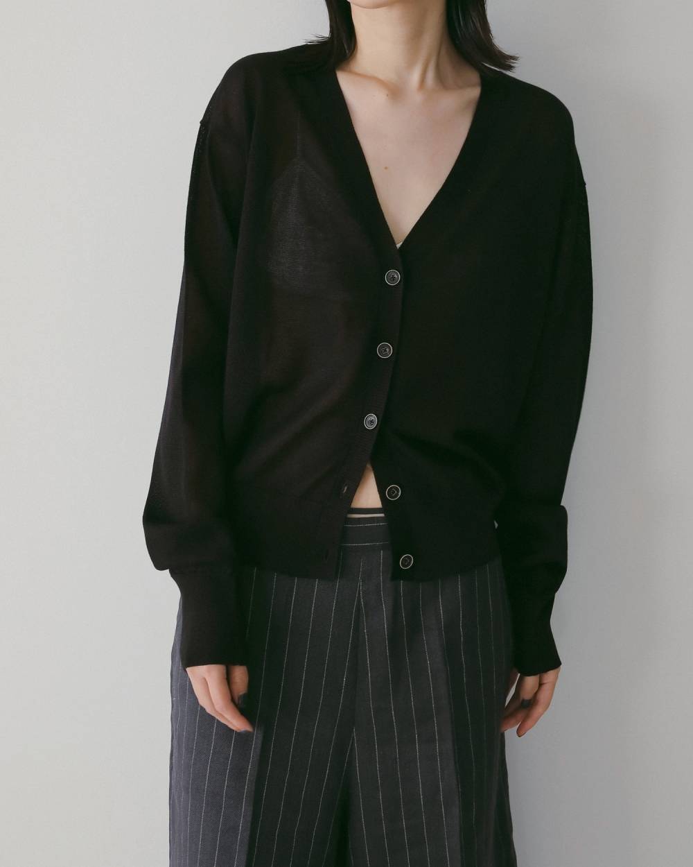 【anuke 26 SPRING / SUMMER】Highgauge Sheer Cardigan - Champdelarose