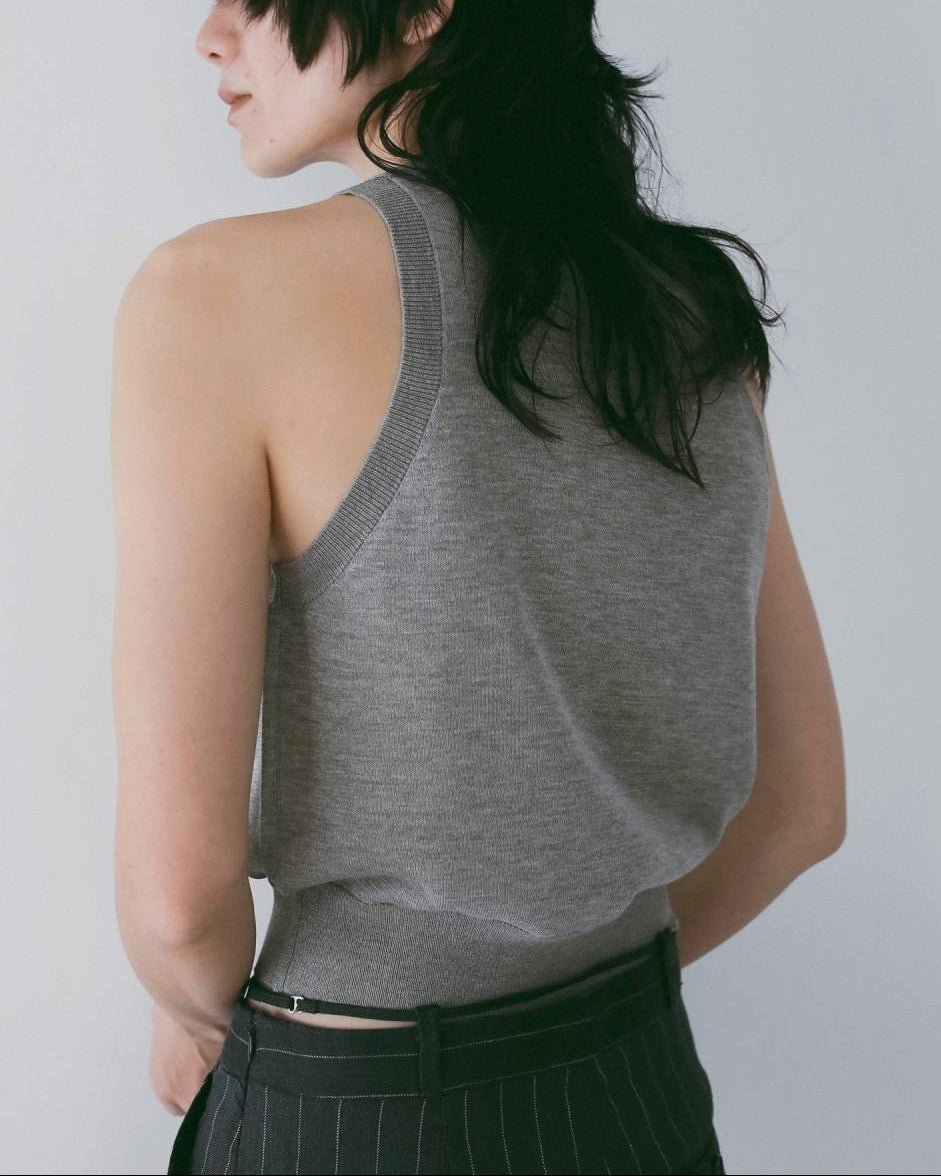 【anuke 26 SPRING / SUMMER】Highgauge Sheer Tanktop - Champdelarose