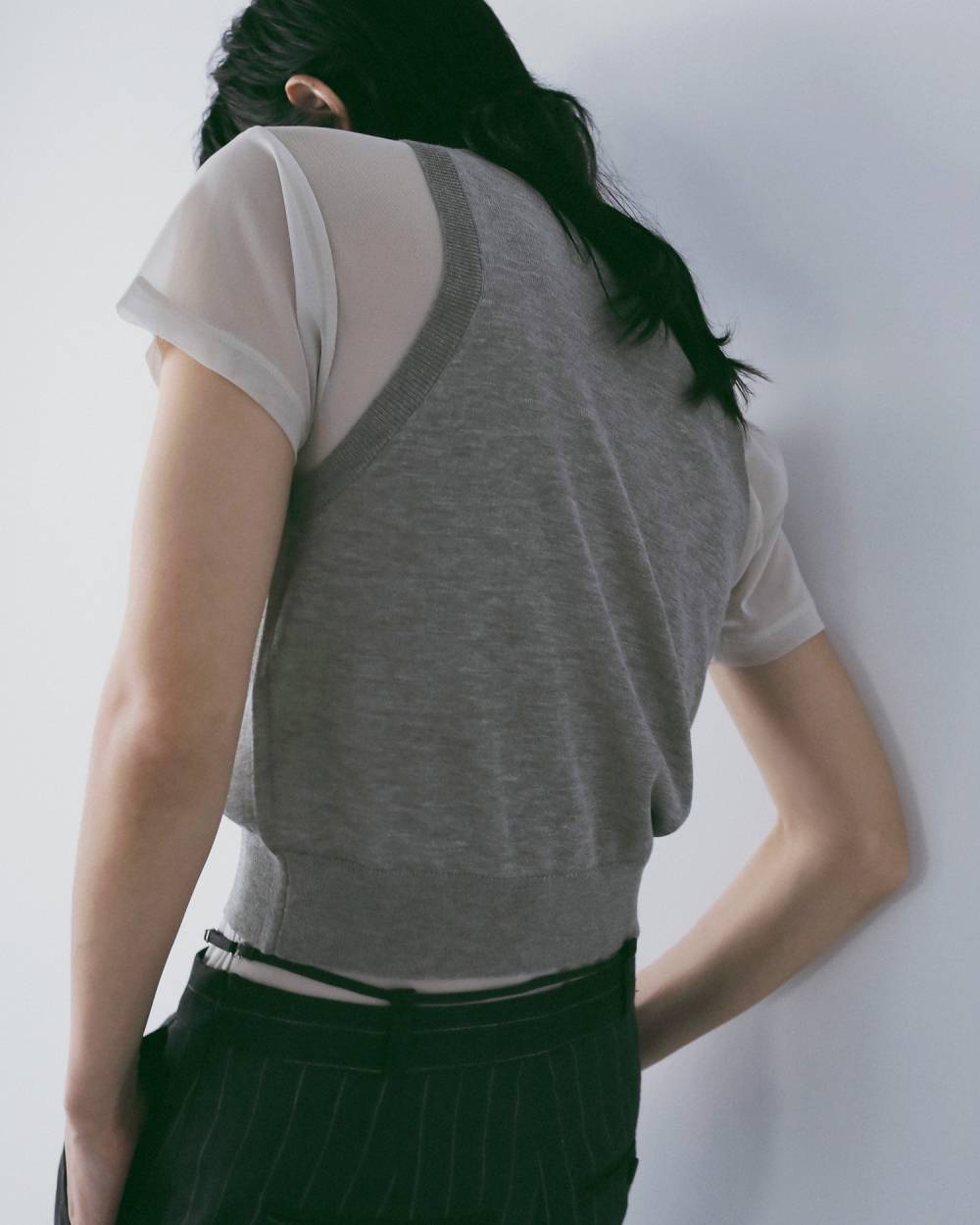 【anuke 26 SPRING / SUMMER】Highgauge Sheer Tanktop - Champdelarose