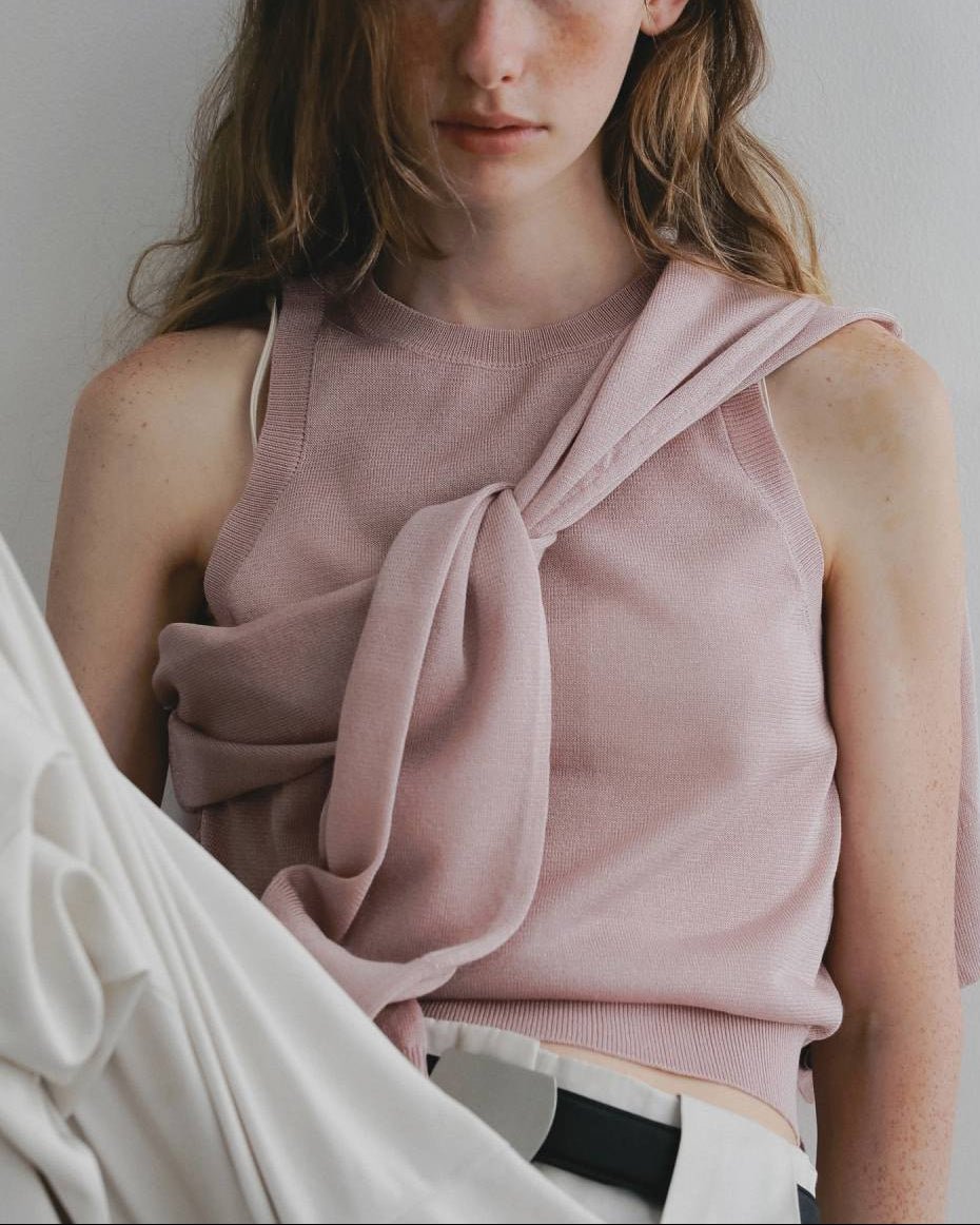 【anuke 26 SPRING / SUMMER】Highgauge Sheer Tanktop - Champdelarose