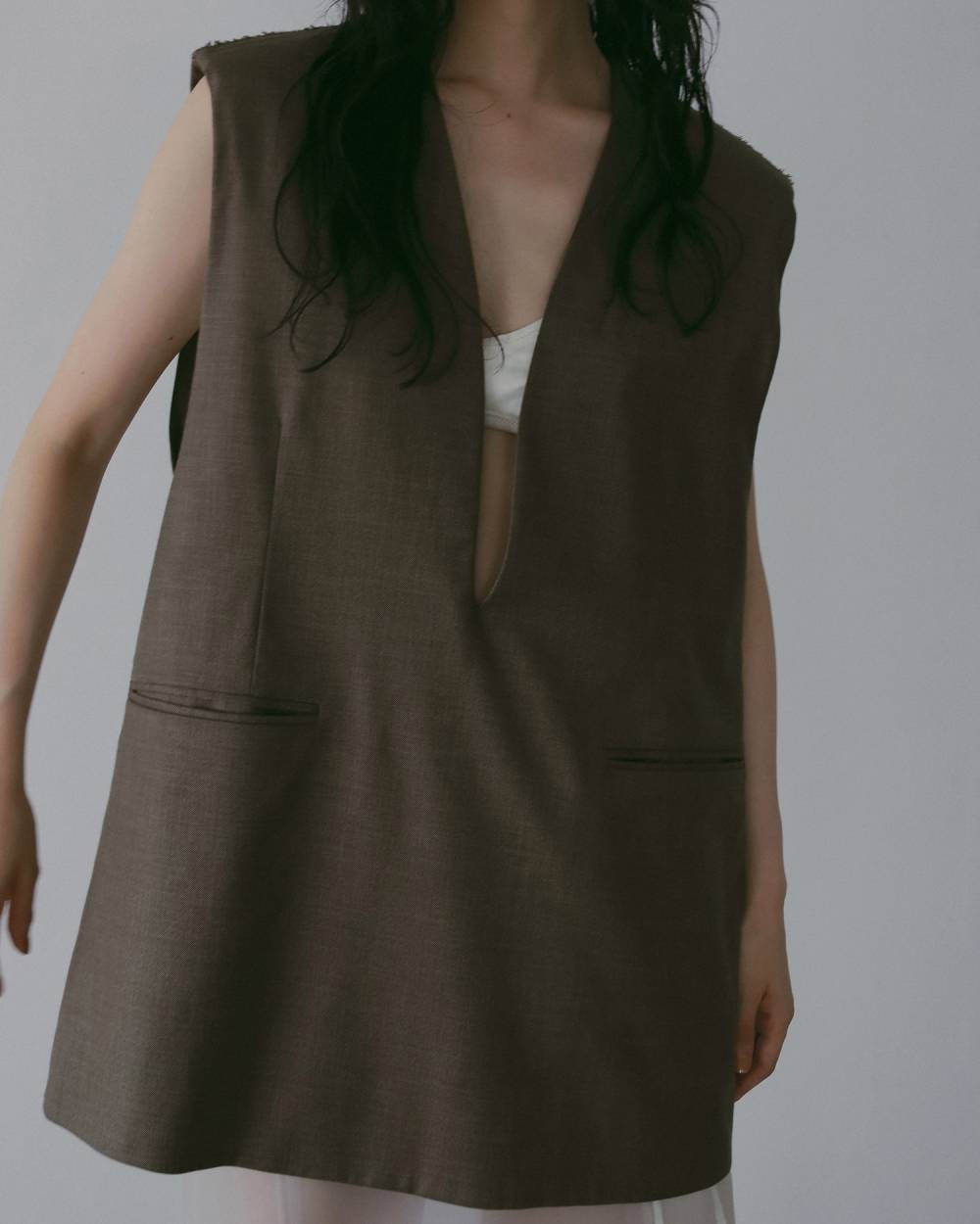 【anuke 26 SPRING / SUMMER】Keyneck Over Vest - Champdelarose
