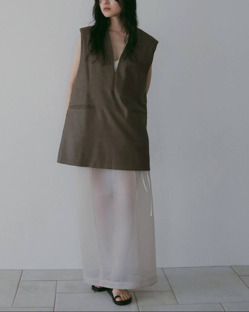 【anuke 26 SPRING / SUMMER】Keyneck Over Vest - Champdelarose