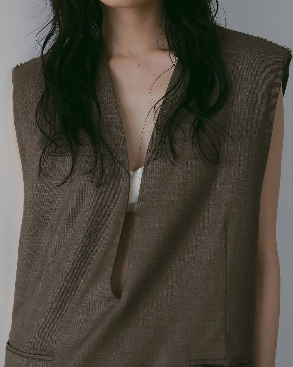 【anuke 26 SPRING / SUMMER】Keyneck Over Vest - Champdelarose