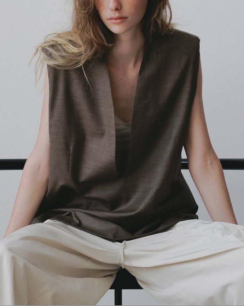 【anuke 26 SPRING / SUMMER】Keyneck Over Vest - Champdelarose