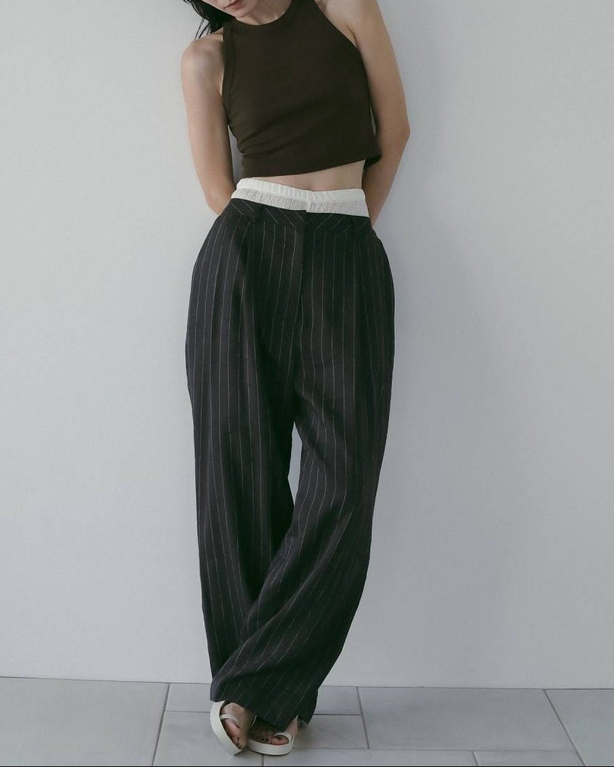 【anuke 26 SPRING / SUMMER】Linen Tuck Pants - Champdelarose