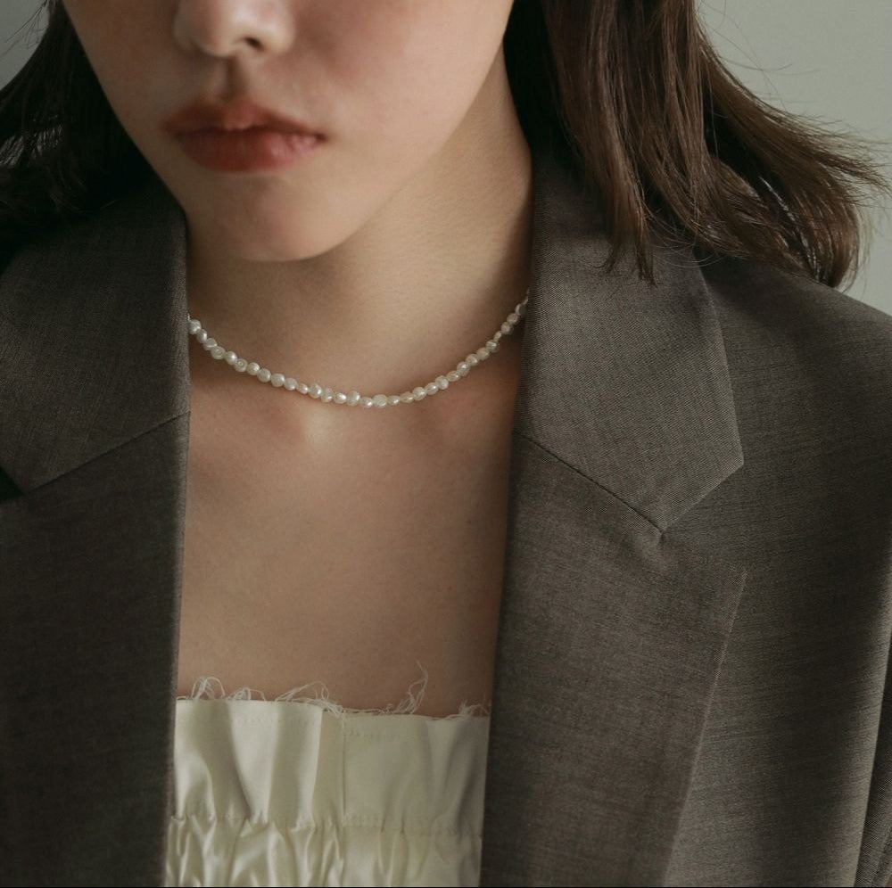【anuke 26 SPRING / SUMMER】Mini Pearl Necklace - Champdelarose