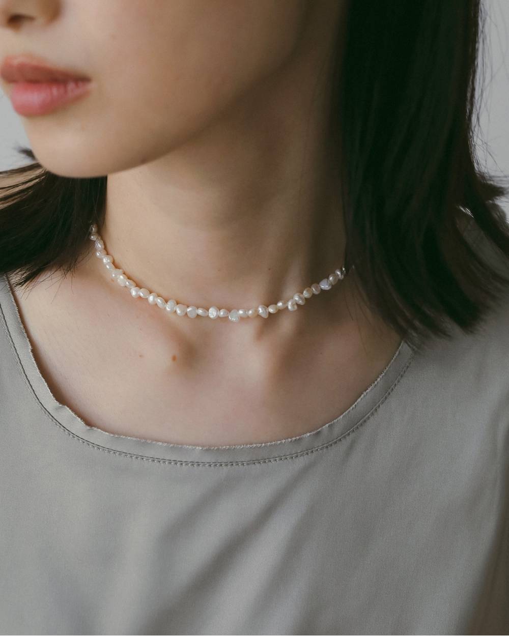 【anuke 26 SPRING / SUMMER】Mini Pearl Necklace - Champdelarose