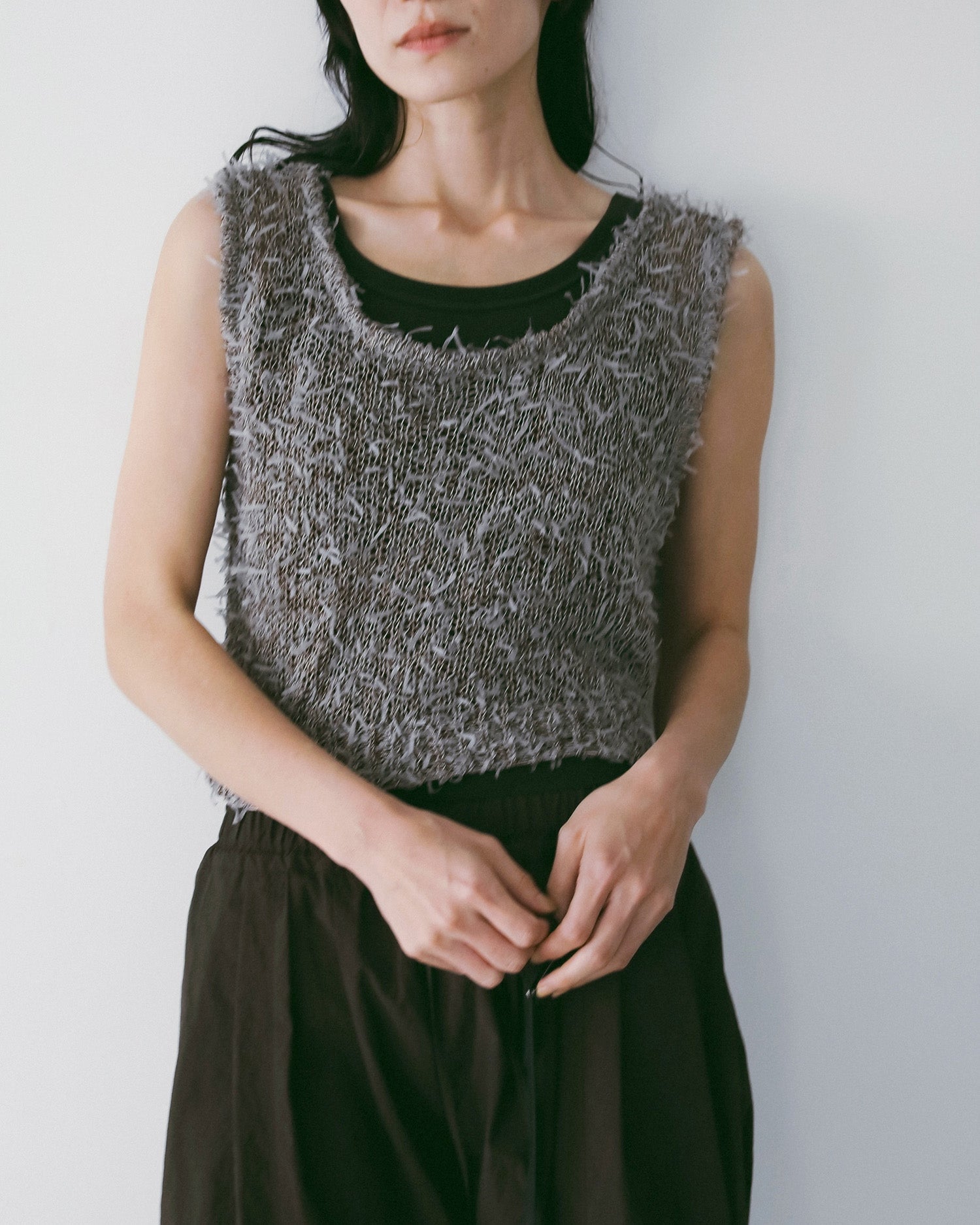 【anuke 26 SPRING / SUMMER】Mixyarn Knit Vest - Champdelarose
