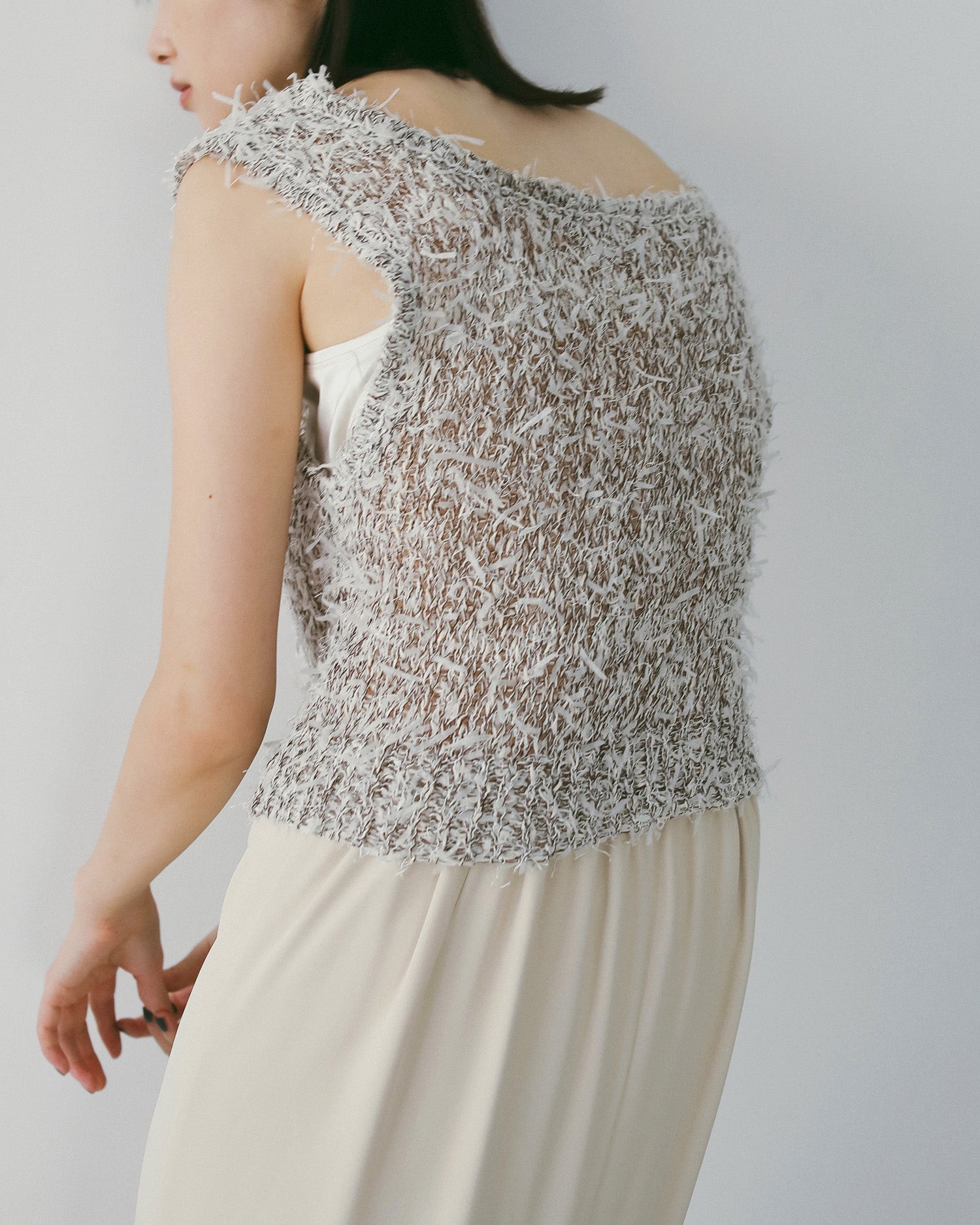 【anuke 26 SPRING / SUMMER】Mixyarn Knit Vest - Champdelarose