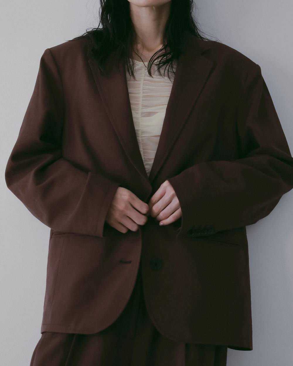 【anuke 26 SPRING / SUMMER】Over Linen Jacket - Champdelarose