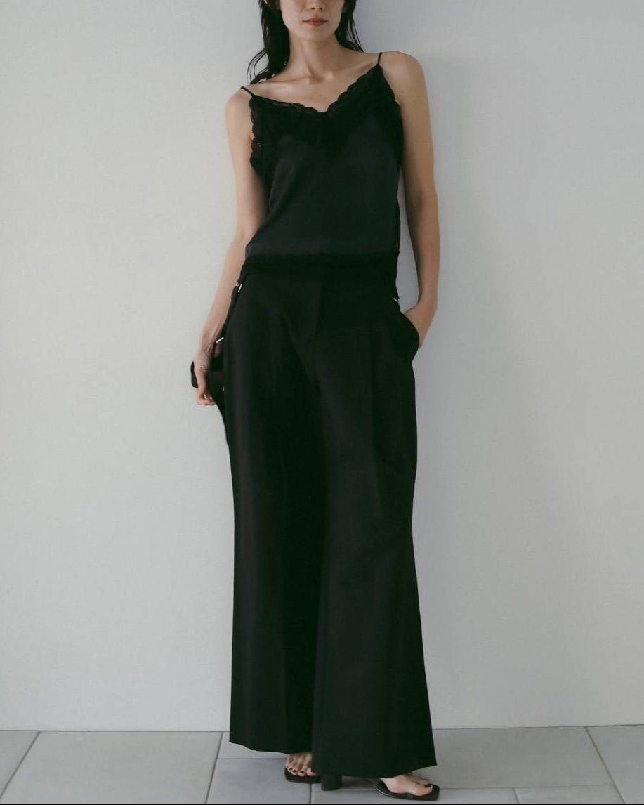 【anuke 26 SPRING / SUMMER】Satin Lace Camisole - Champdelarose