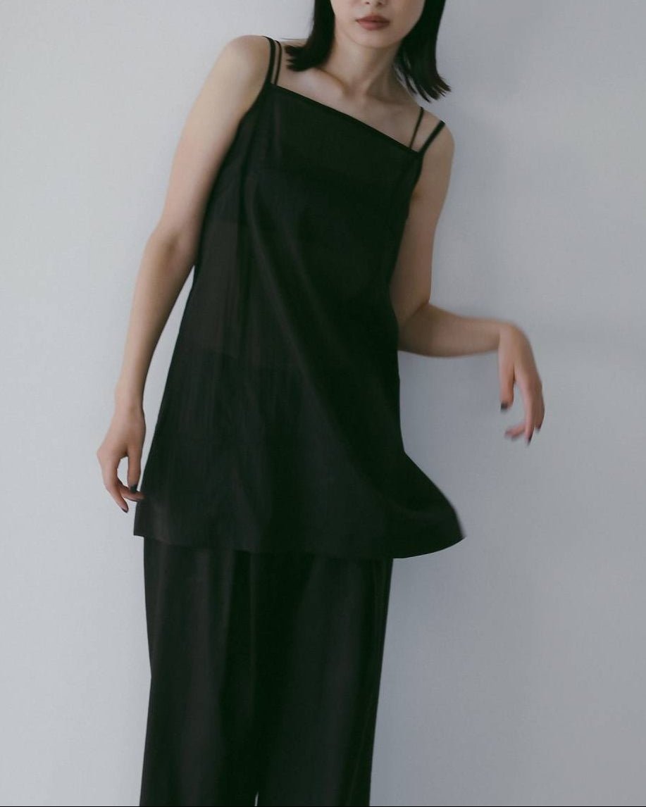 【anuke 26 SPRING / SUMMER】Sheer Panel Longcamisole - Champdelarose