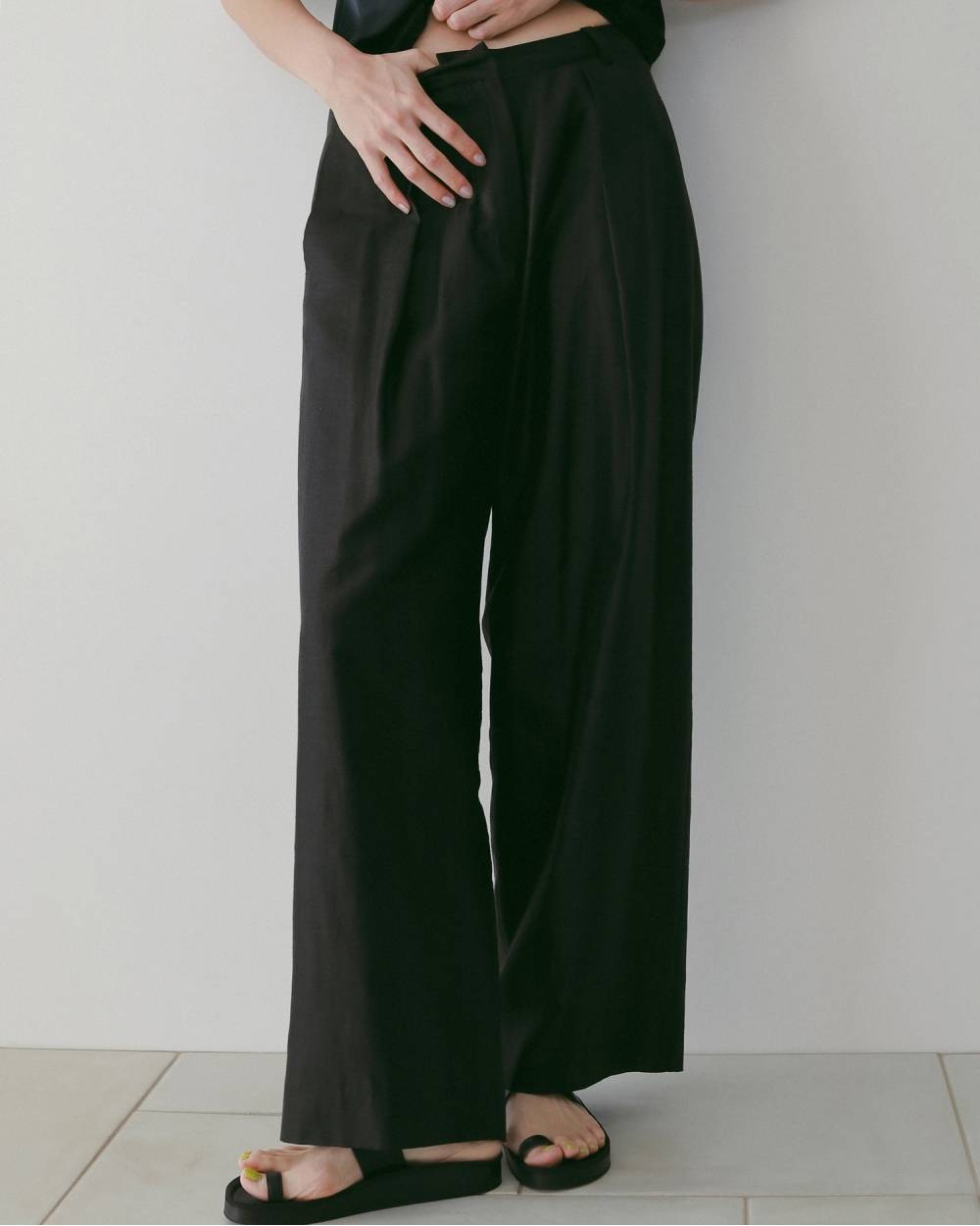 【anuke 26 SPRING / SUMMER】Sheer Tuck Pants - Champdelarose