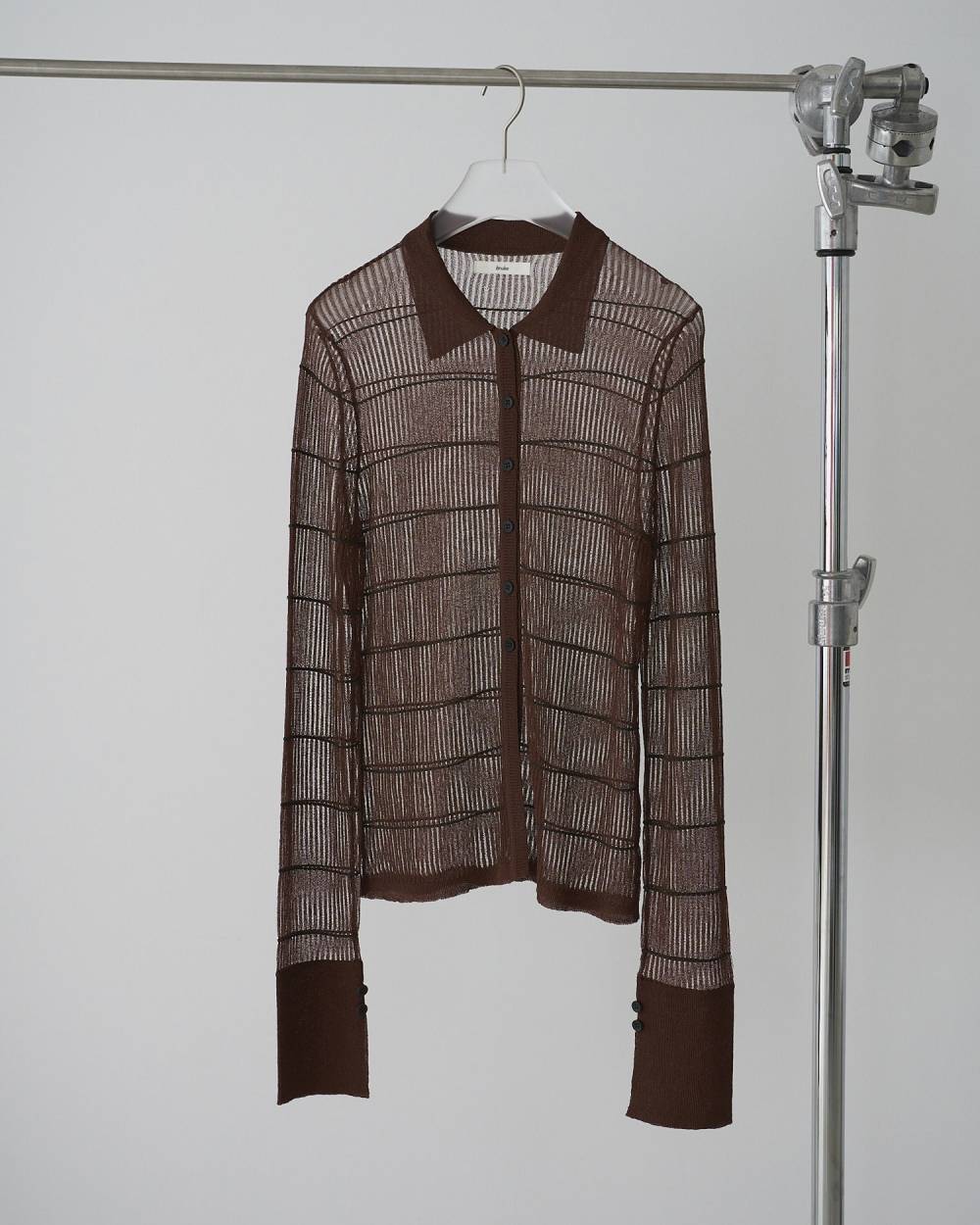【anuke 26 SPRING / SUMMER】Sheerborder Knit Shirts - Champdelarose