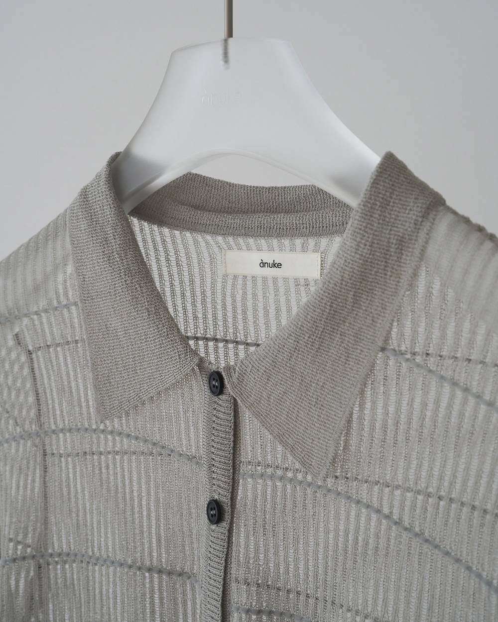 【anuke 26 SPRING / SUMMER】Sheerborder Knit Shirts - Champdelarose