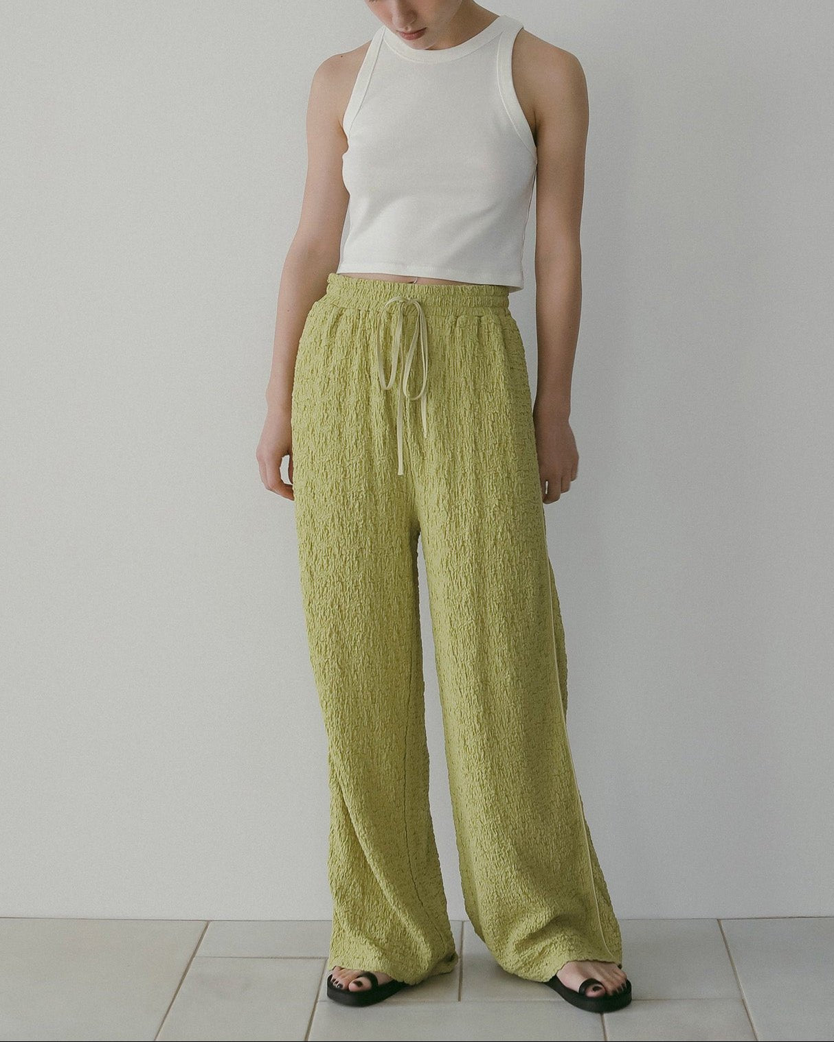 【anuke 26 SPRING / SUMMER】Shirring Easy Pants - Champdelarose