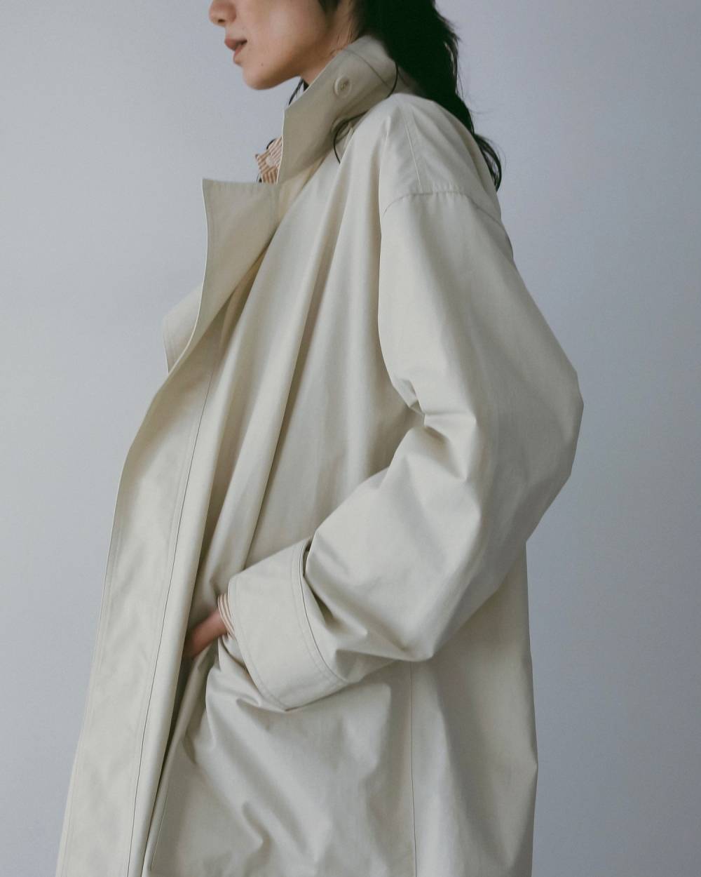【anuke 26 SPRING / SUMMER】Standcollar Long Coat - Champdelarose