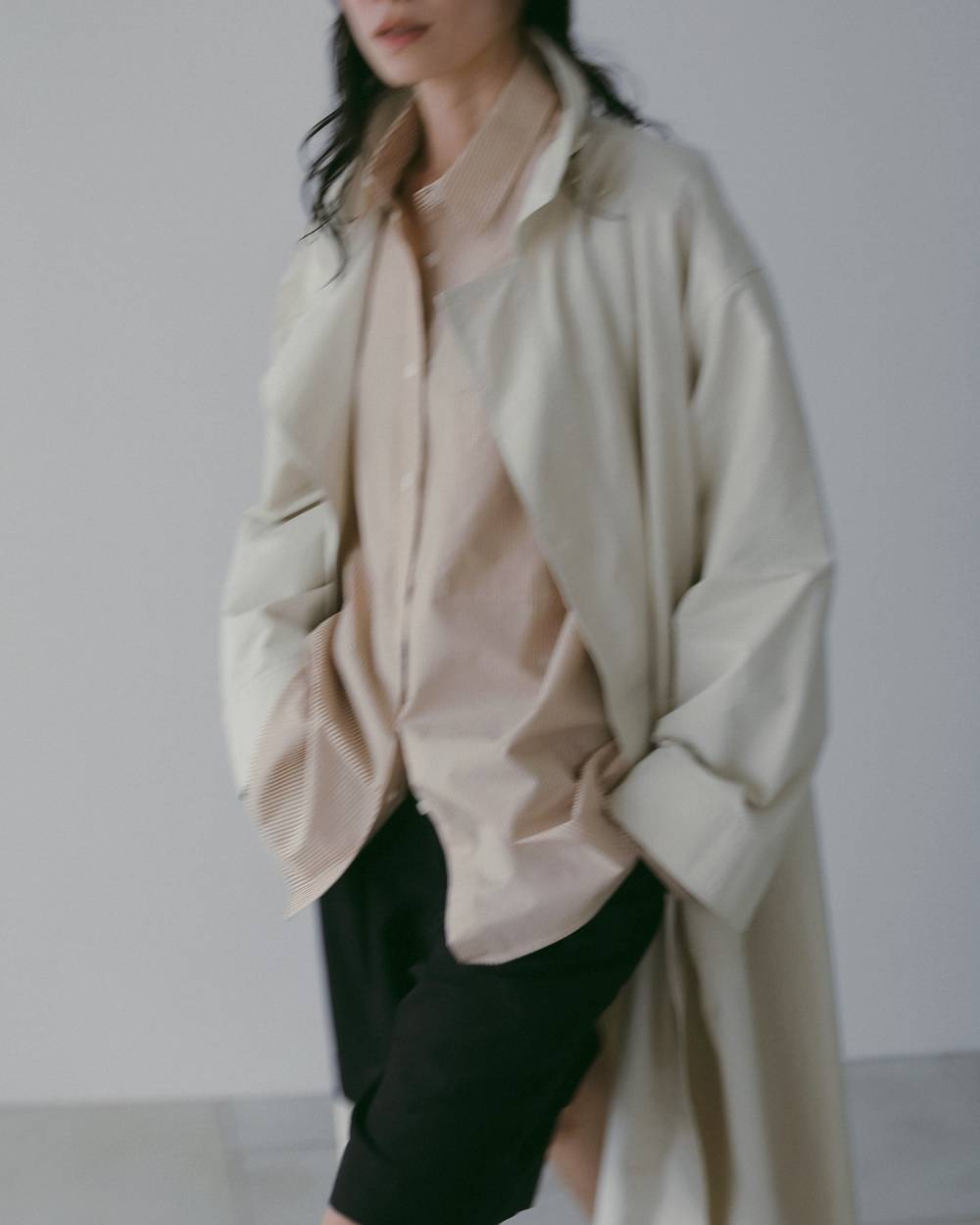 【anuke 26 SPRING / SUMMER】Standcollar Long Coat - Champdelarose