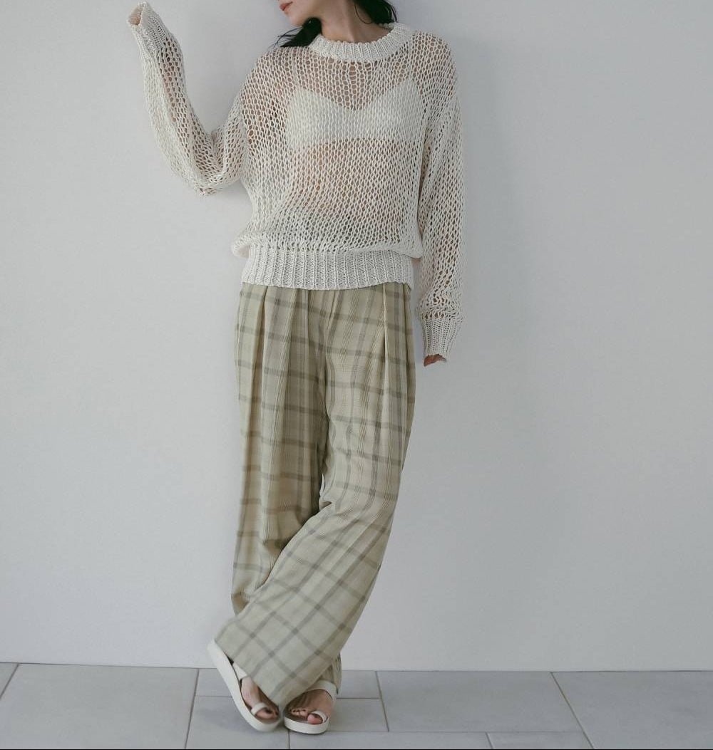 【anuke 26 SPRING / SUMMER】Tapeyarn Loose Knit - Champdelarose