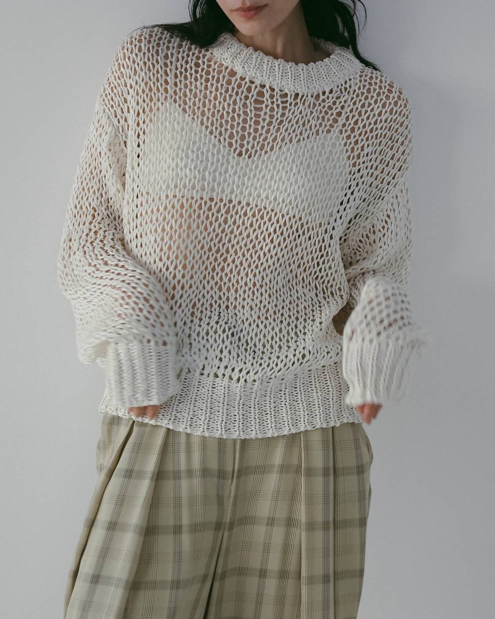 【anuke 26 SPRING / SUMMER】Tapeyarn Loose Knit - Champdelarose