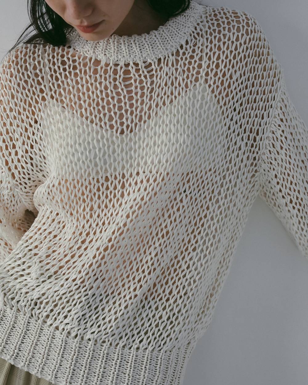 【anuke 26 SPRING / SUMMER】Tapeyarn Loose Knit - Champdelarose