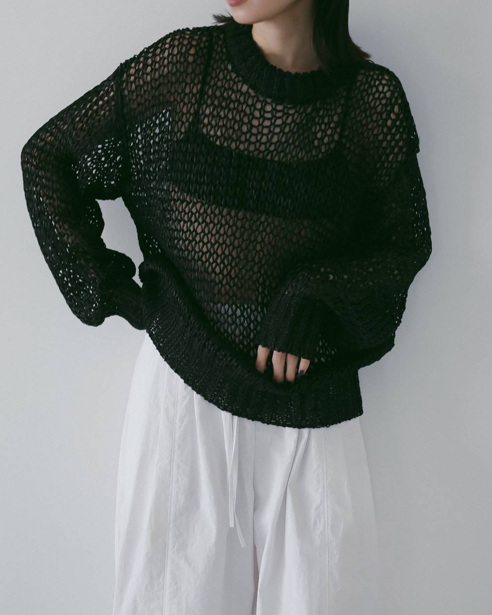 【anuke 26 SPRING / SUMMER】Tapeyarn Loose Knit - Champdelarose