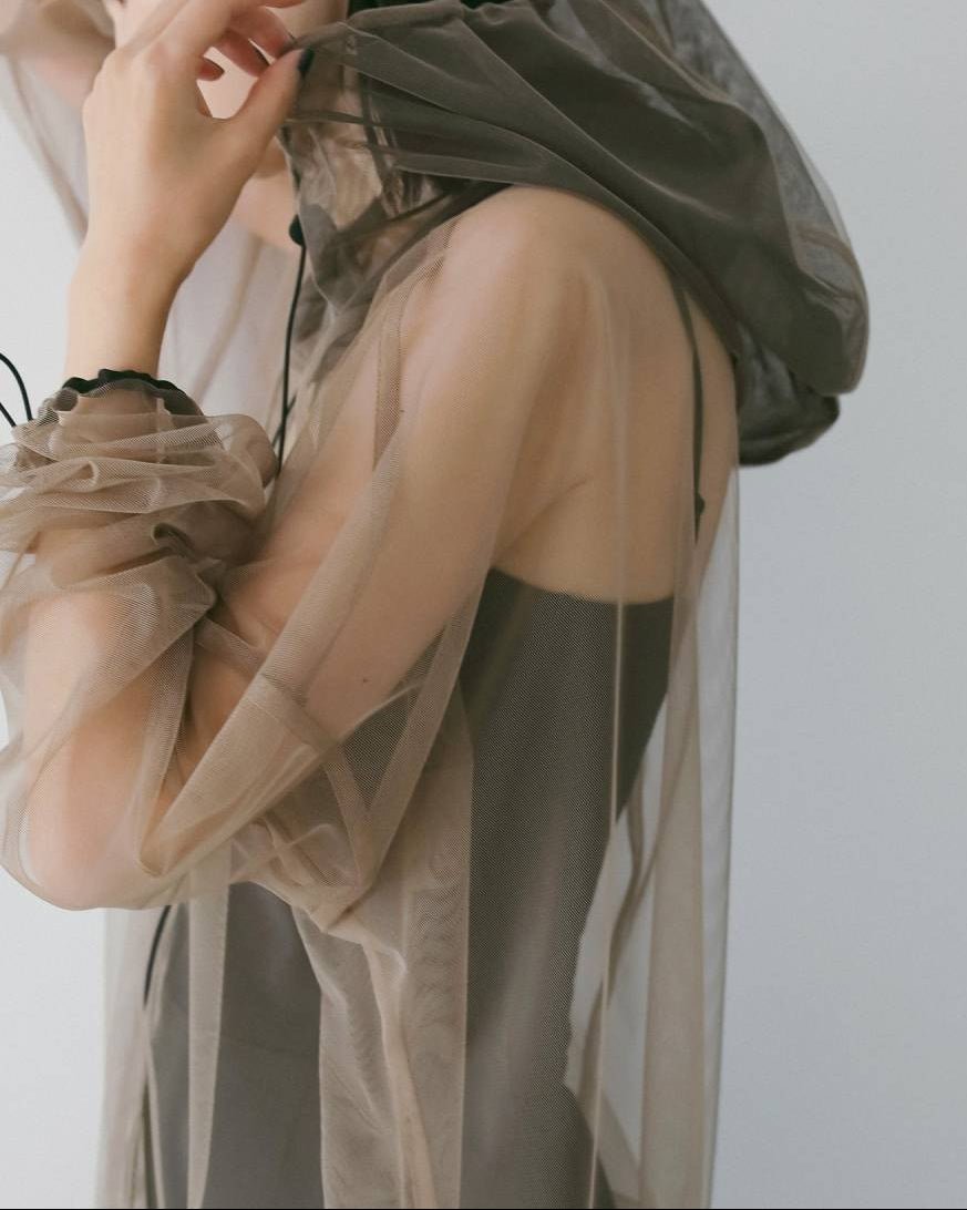 【anuke 26 SPRING / SUMMER】Tulle Zip Blouzon - Champdelarose